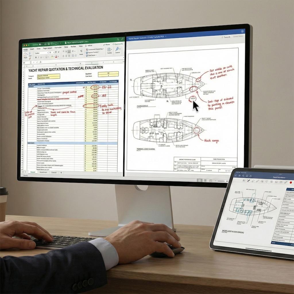 Zertifizierte technische Prüfung von Werft-Rechnungen und Angeboten für Yachten